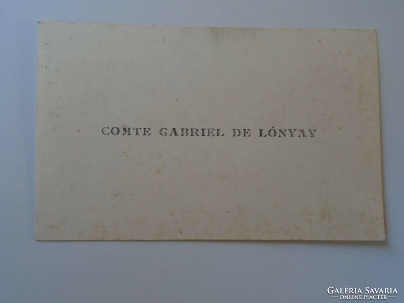 ZA415.6 Névjegykártya 1920 k Comte Gabriel de Lónyay - Lónyay Gábor