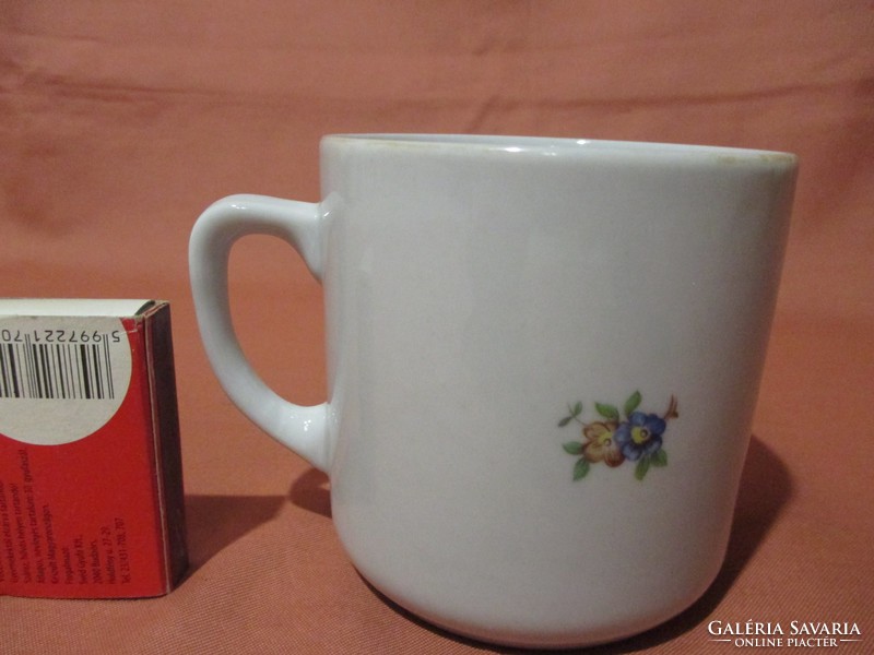 Zsolnay mug with rose-iris pattern, cup