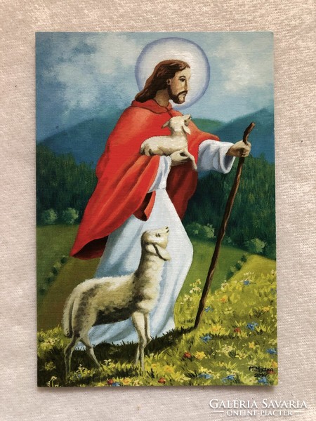 Postatiszta kinyitható képeslap - " Jézus "