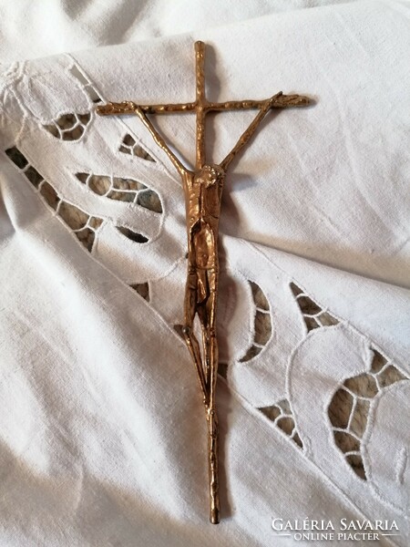 Ervin huber gilded bronze crucifix