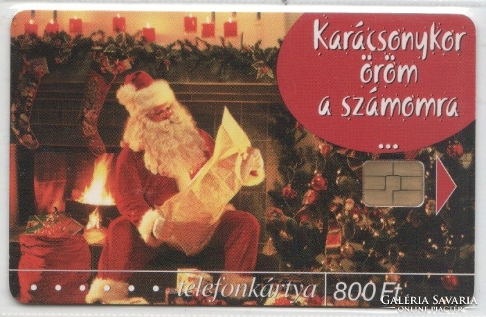Hungarian telephone card 0945 2001 Christmas 2001 organ 50,000 pcs.