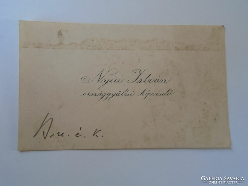 ZA416.8 Nyíri István  országgyűlési képviselő  -névjegykártya 1920-30