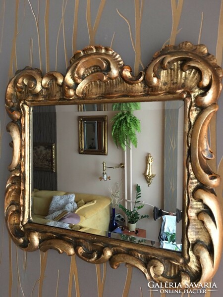 Florentin faragot keret csiszolt tükőrrel eredeti aranyozásal