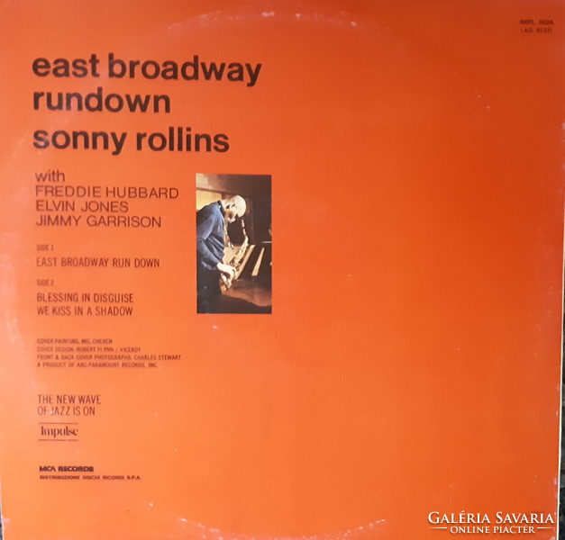 Sonny Rollins: East Broadway Run Down Jazz Lp Vinyl Record Vinyl
