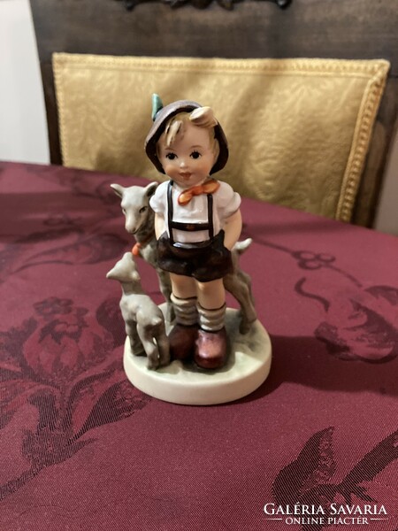 Hummel porcelain figurine / boy with goats