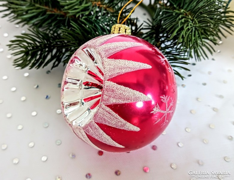 Hand-painted reflex American glass large sphere Christmas tree ornament 7-8cm