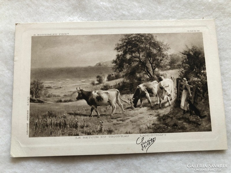 Antique, old postcard - 1921 -3.