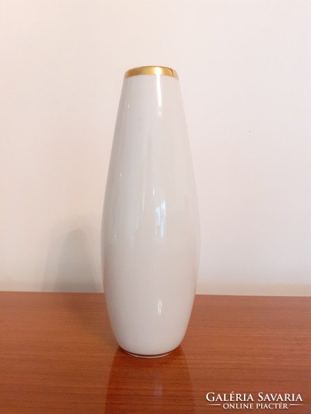 Vintage porcelain old bavarian vase with gold border