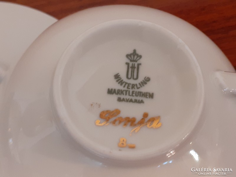 Régi Bavaria porcelán csésze vintage virágmintás kávés