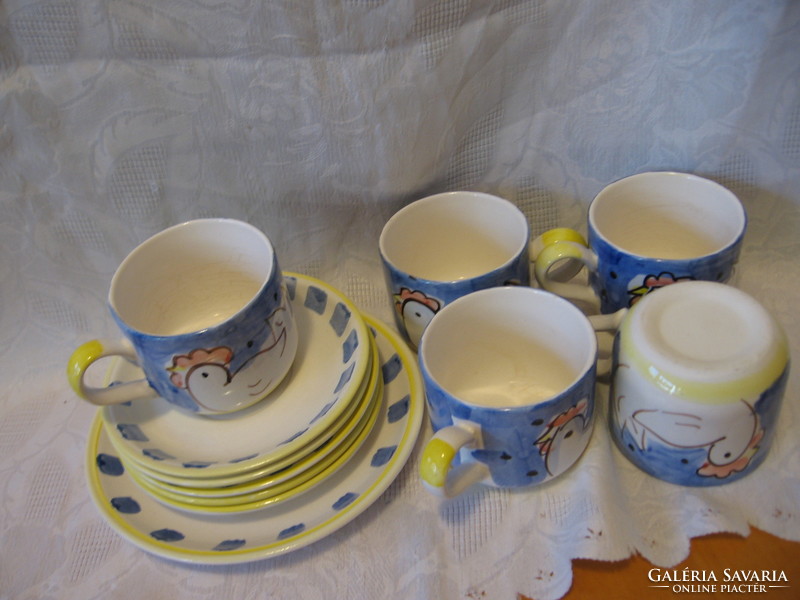 Hen coffee, tea craft ceramic set 11 pcs