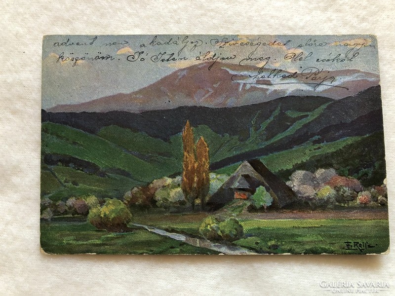Antique postcard - spring in the black forest - 1914 -3.