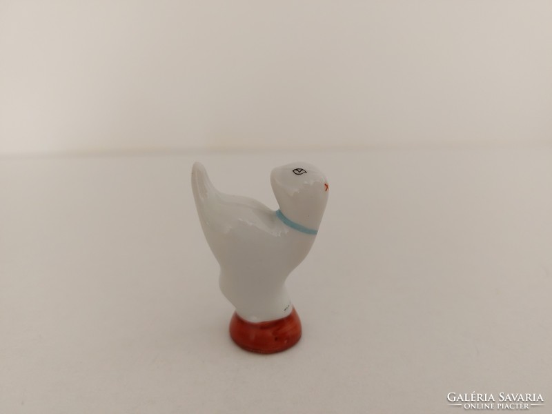 Régi Hollóházi porcelán mini cica fehér macska