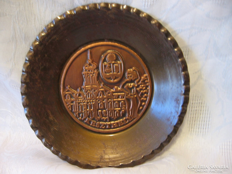 Retro copper coffin wall plate souvenir