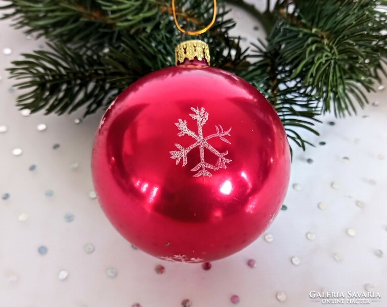 Kézzel festett reflexes amerikai üveg nagy gömb karácsonyfa dísz 7-8cm