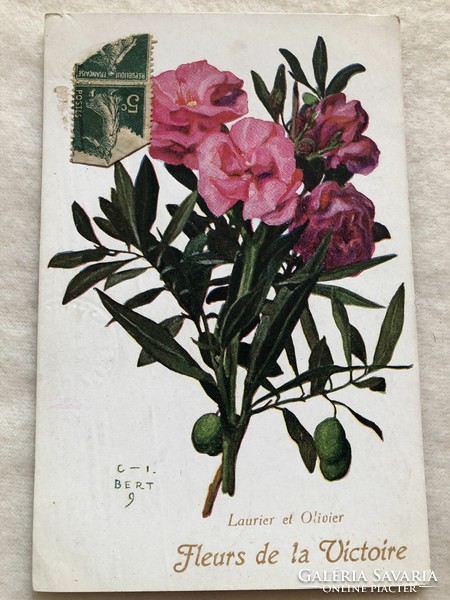 Antique, old floral postcard - 1926 -3.