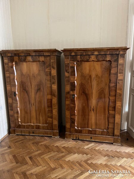 2 antique cabinets, one shelf and one hanger