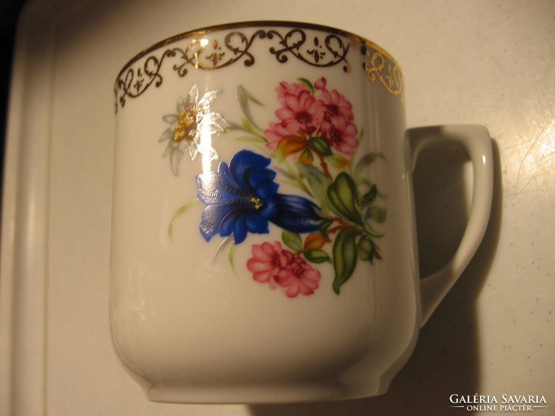 Mutti Mother's Day gilded mug with alpine flowers, Maria Zell memory