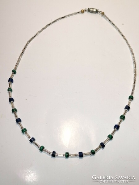 Malahit és lapis lazuli nyaklánc (9)