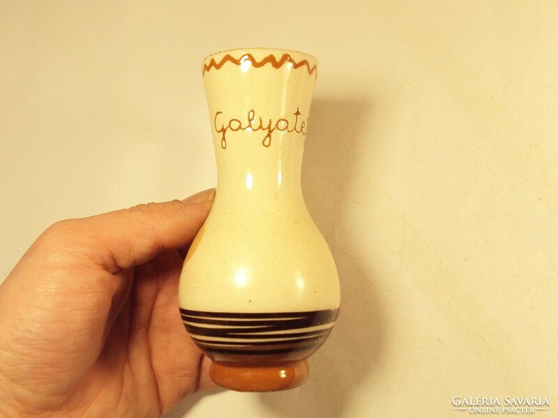 Ceramic folk folk art jug with wick roof mark souvenir tourist souvenir - 12 cm high