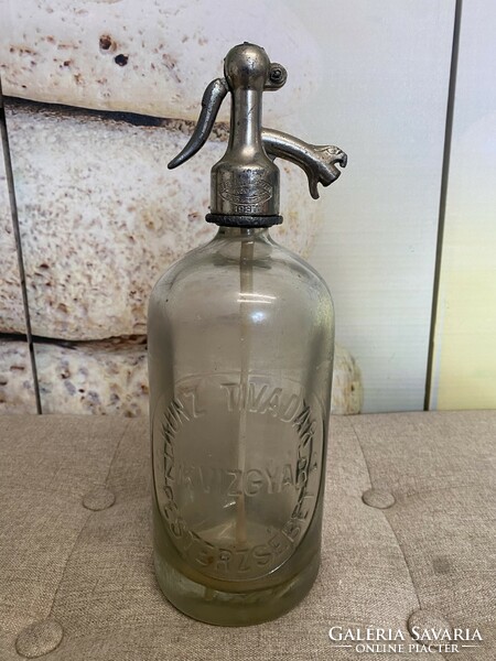 Kunz tivadar antique soda, mineral water glass bottle a38