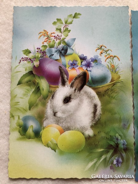 2 Easter bunny postcards -3.