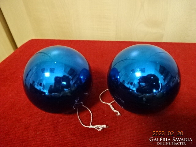 Karácsonyi gömb, kék színű, átmérője 7 cm, két darab.  Jókai.