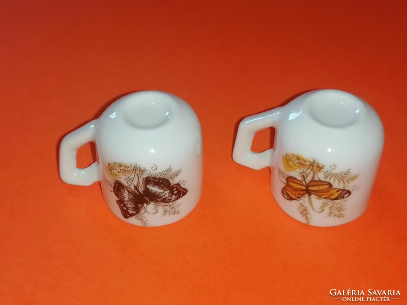 Butterfly porcelain 2.8 cm. Mini cup for doll house. 42.