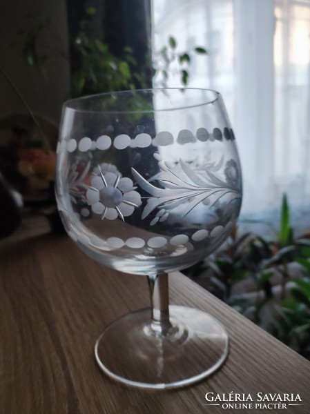 Glass tumbler with engraved pattern (large)