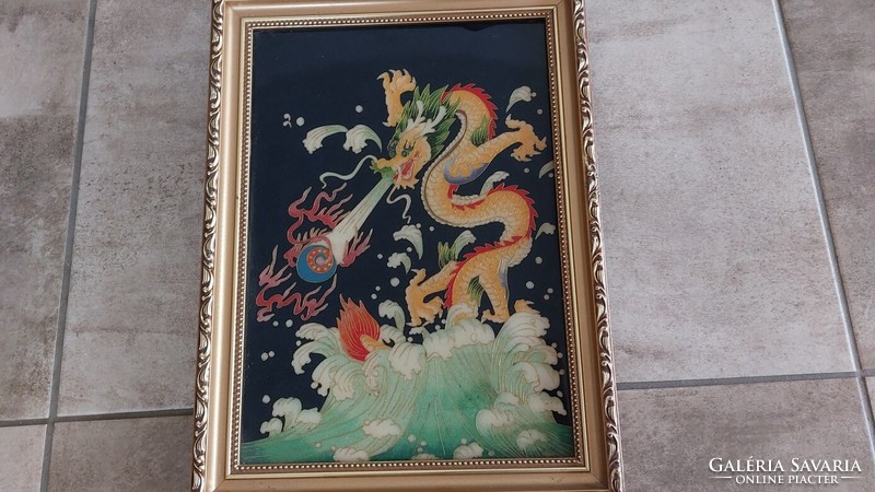 (k) Gyönyörű ázsiai kép 30x40 cm kerettel