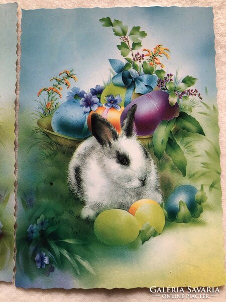 2 Easter bunny postcards -3.