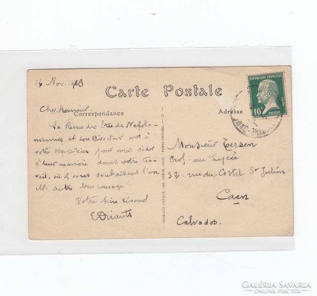 Francia régi Waterloi emlék képeslap "postatiszta"