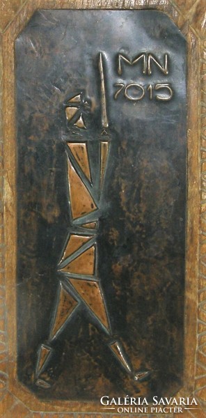 Soldier - relief bronze image in art deco style