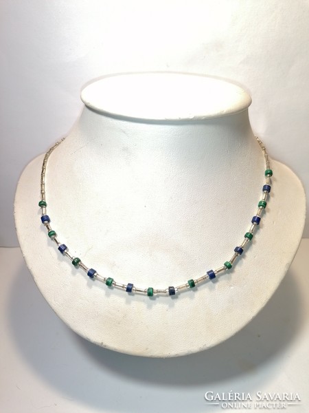Malachite and lapis lazuli necklace (9)