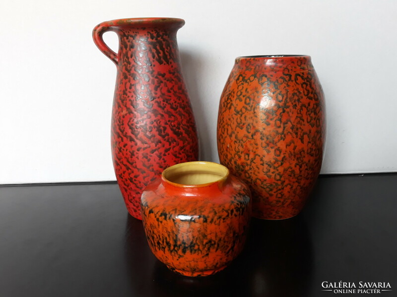 3 retro lake head ceramic vases