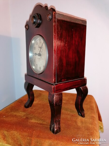Desk alarm clock in wooden case