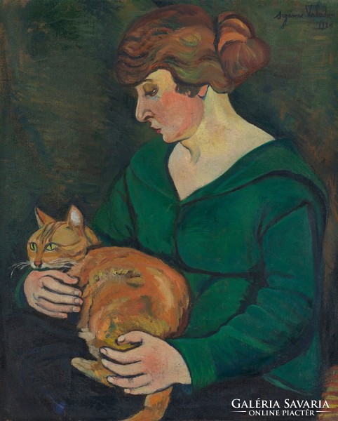 Suzanne Valadon - Nő a macskájával - reprint