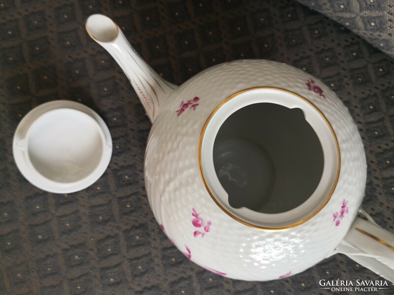 ANTIK Herendi teás kanna, nagyon ritka fül díszítéssel, nagy méret!