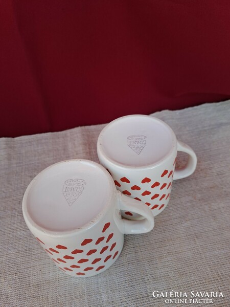 Beautiful rare granite heart mugs mugs in pairs are collector's items