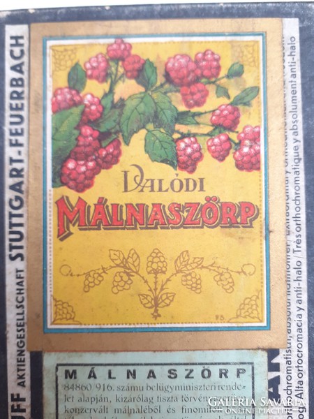 Old box of real raspberry syrup vintage paper box with label