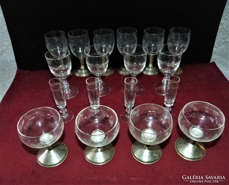 18 old wine, cognac and brandy glasses