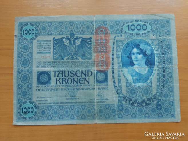 Austria 1000 kroner 1902 (1919) dö.Deutschösterreich with overprint
