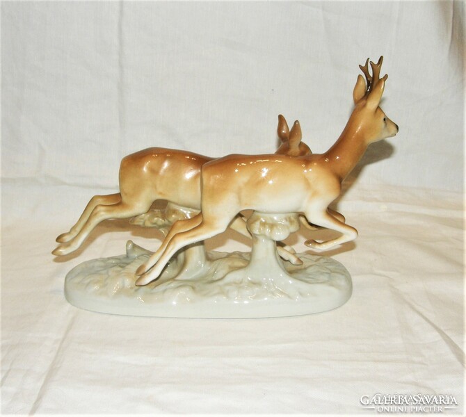 Rare deer pair - royal dux porcelain