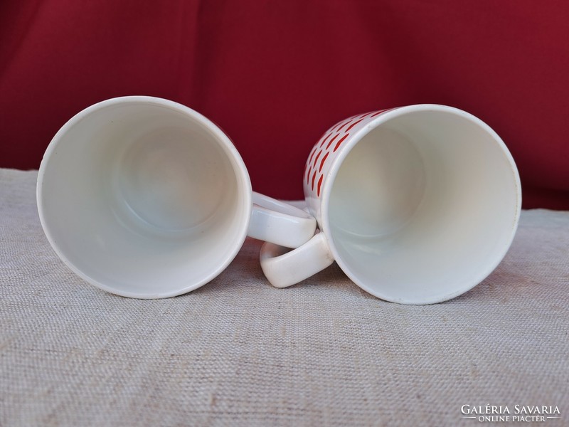 Beautiful rare granite heart mugs mugs in pairs are collector's items