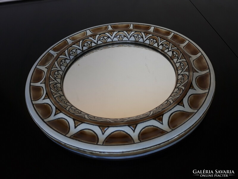 Marked Gálffy ildiko industrial artist ceramic mirror