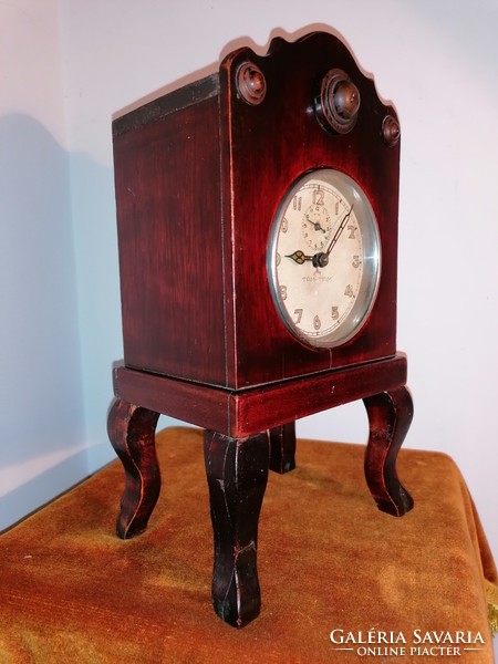 Desk alarm clock in wooden case