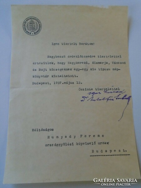 Za421.1 Dr. Sándor Vitéz antalffy, ministerial adviser on religion and society. Ministry 1937
