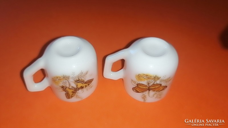 Butterfly porcelain 2.8 cm. Mini cup for doll house. 51.