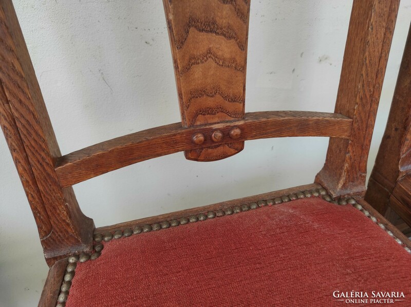 Antique art deco designed hardwood chair 6 pieces perhaps serrurier bovy furniture 6890