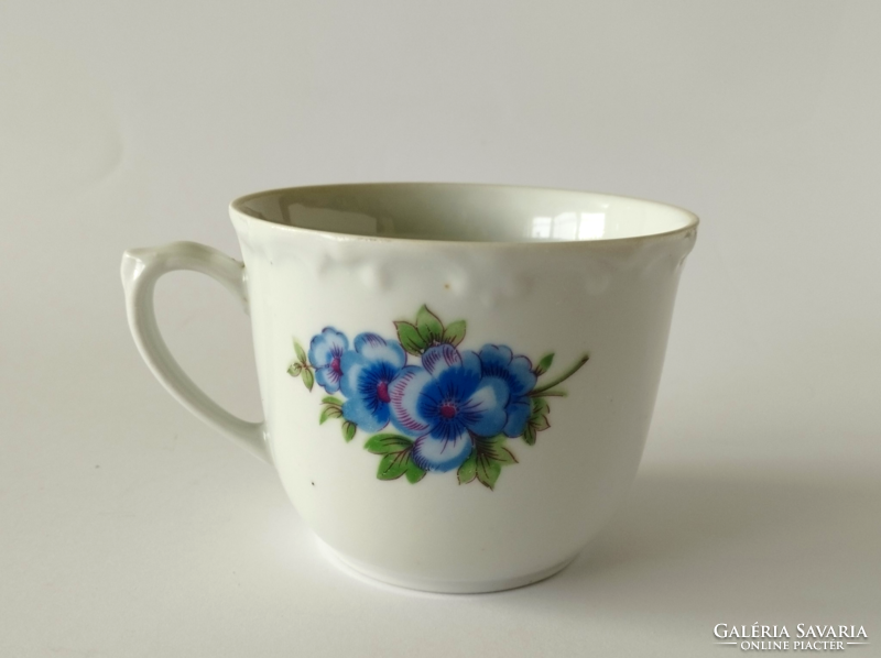 Beautiful old German porcelain mug with a pansy pattern