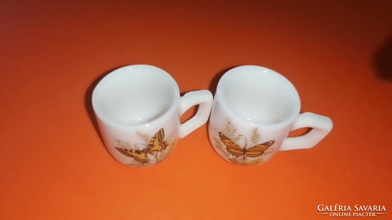 Butterfly porcelain 2.8 cm. Mini cup for doll house. 51.